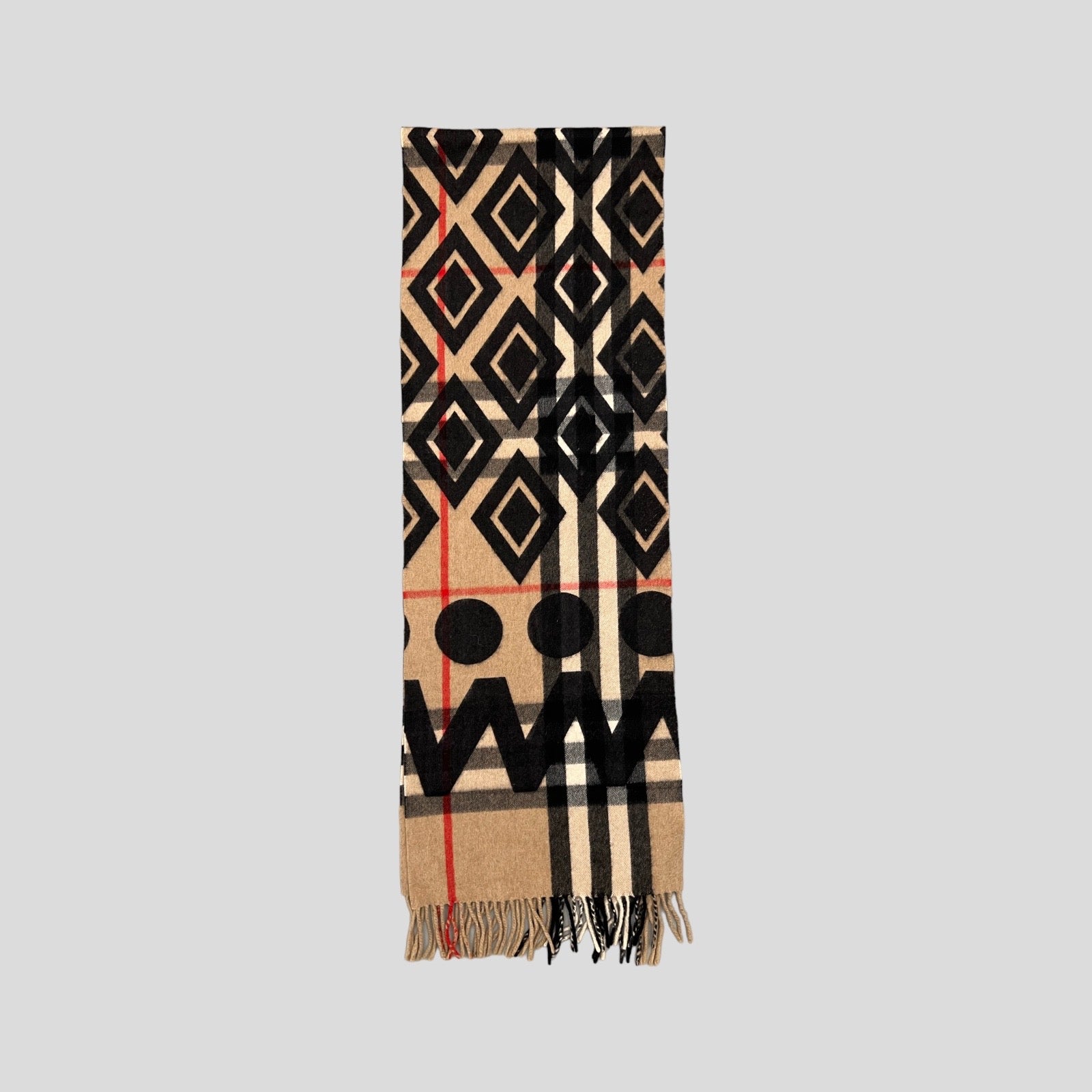 010S BURBERRY NOVA CHECK CASHMERE LONG SCARF