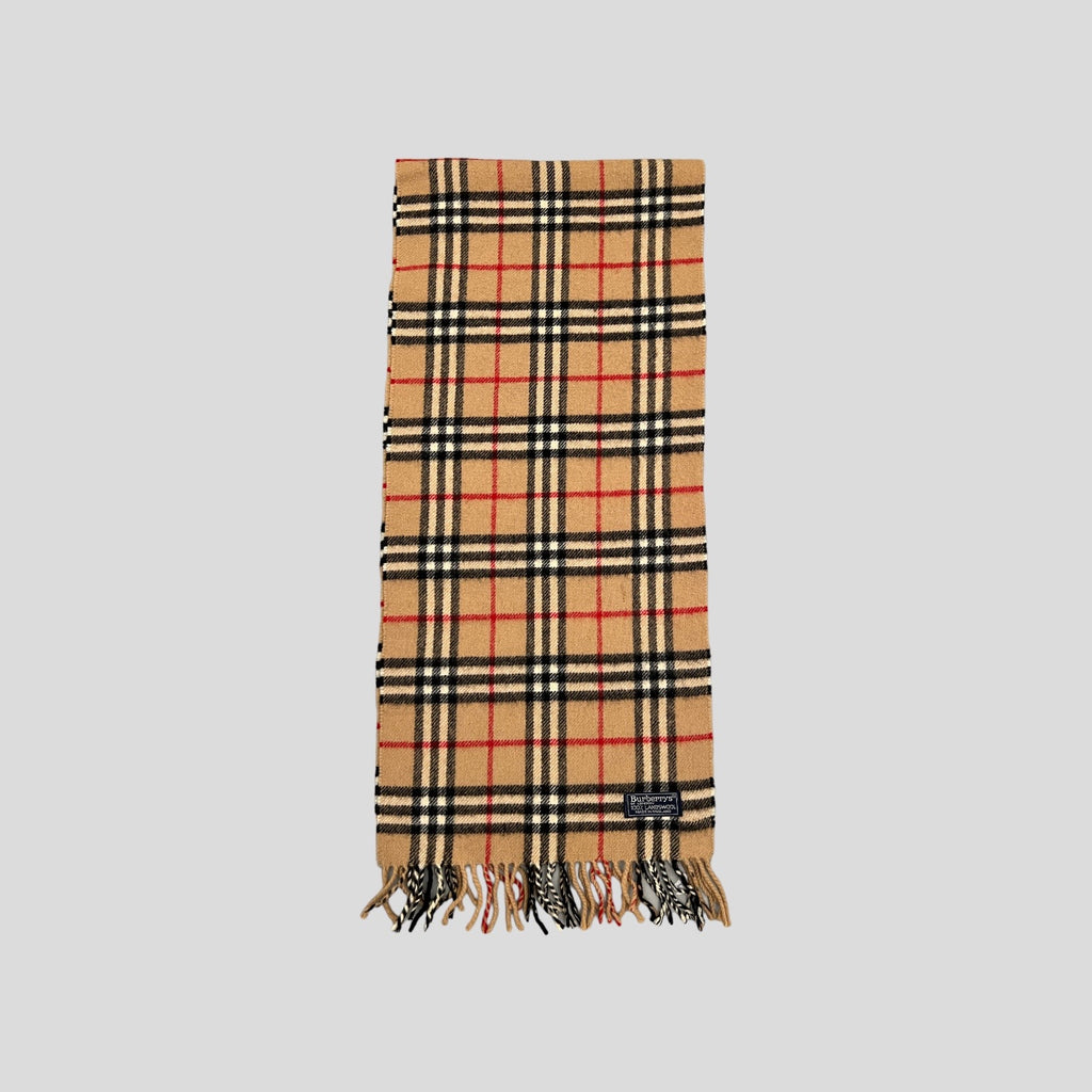 90S BURBERRY CAMEL NOVA CHECK WOOL SCARF