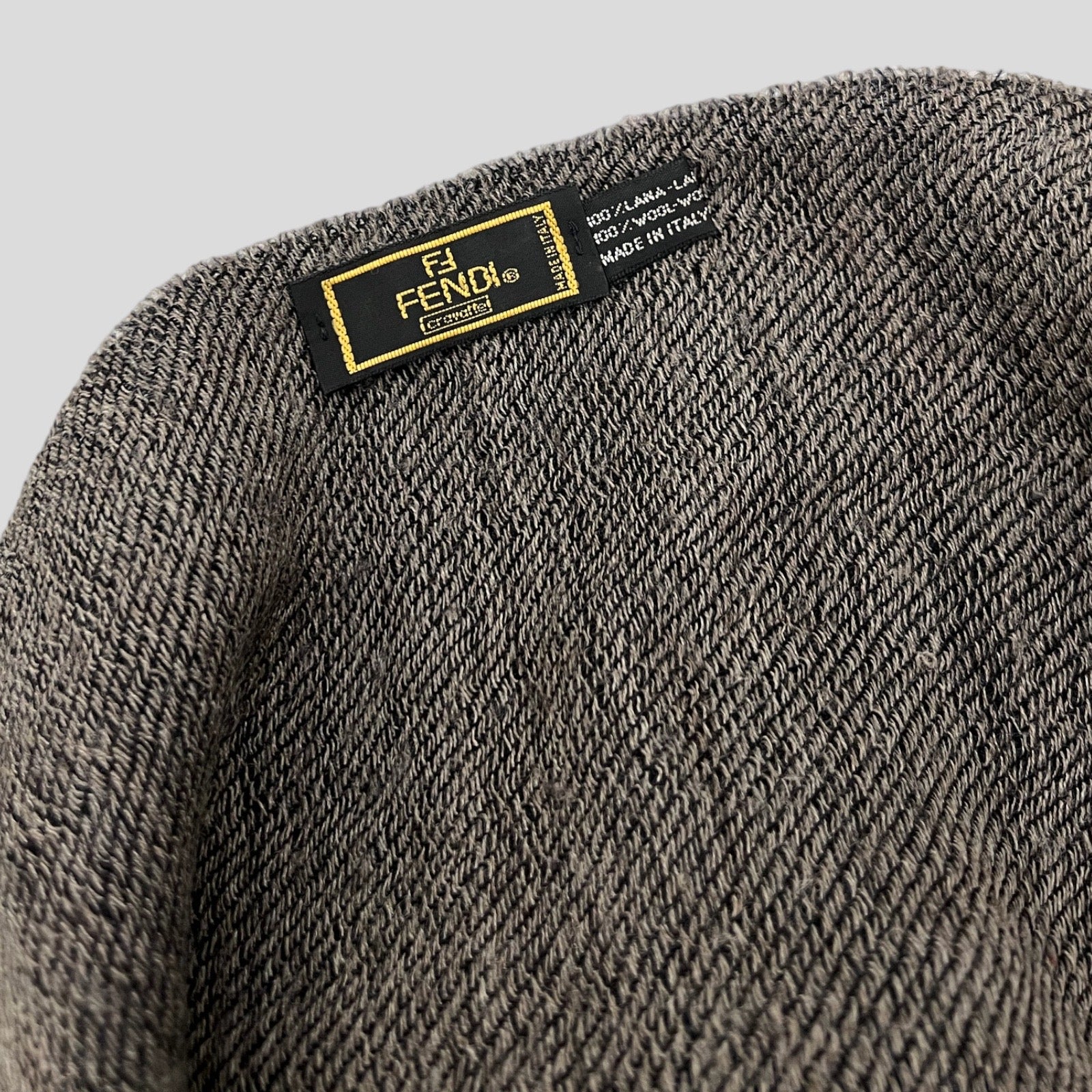 90S DEEP GREY FENDI WOOL SCARF