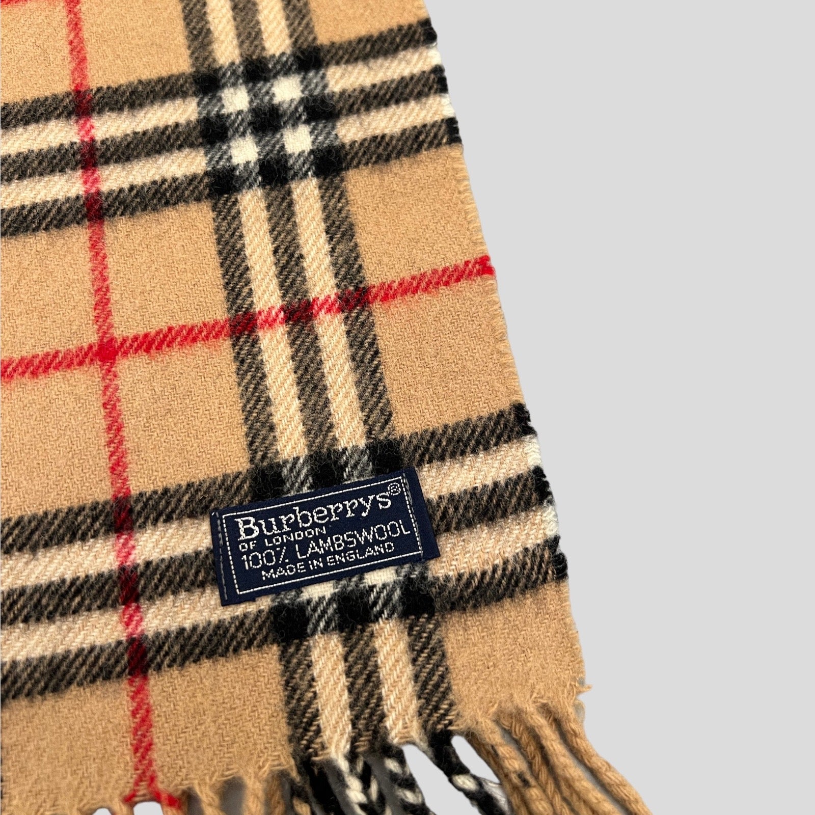 90S BURBERRY CAMEL NOVA CHECK WOOL SCARF