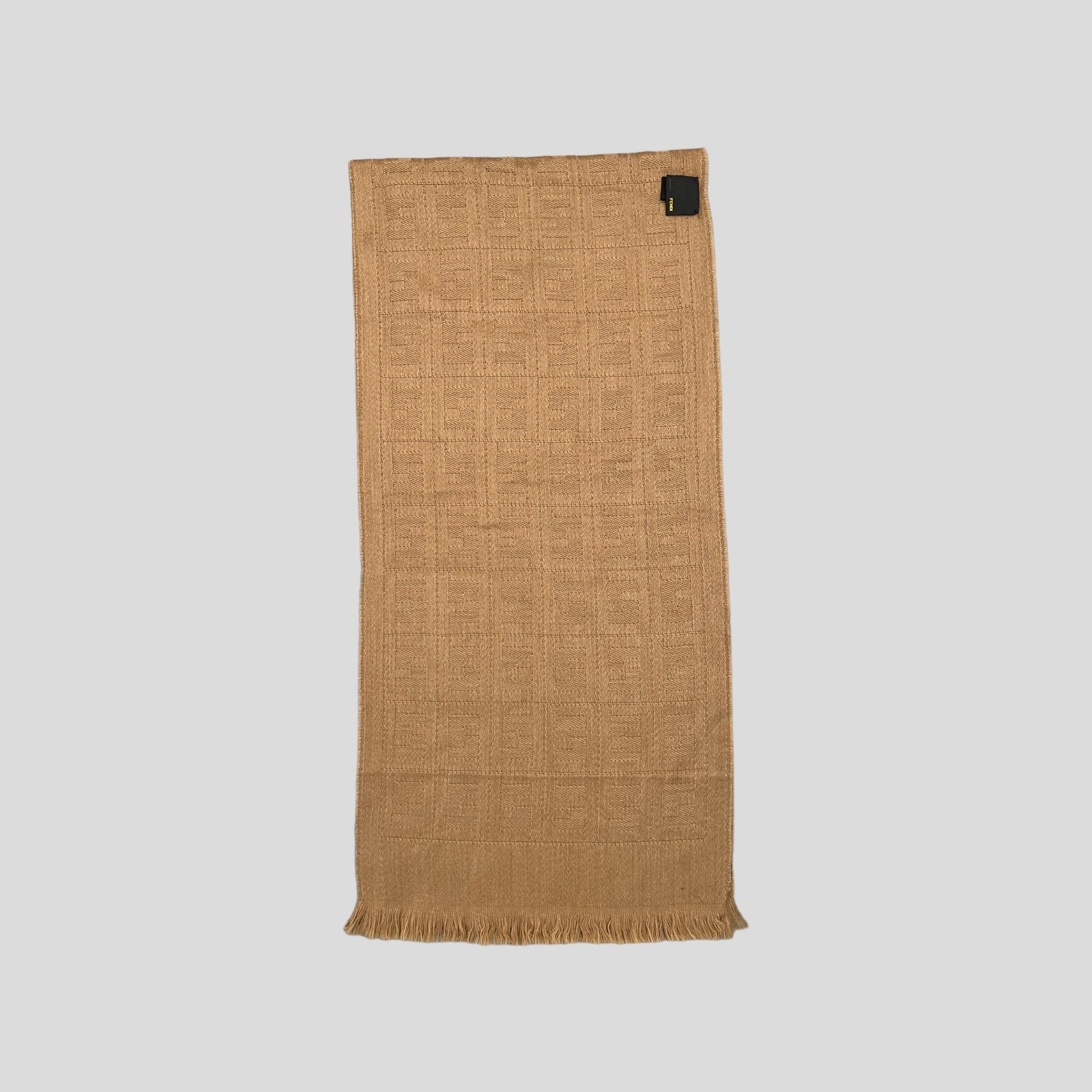 EARLY 00S CREAM FENDI ZUCCA MONOGRAM WOOL SCARF