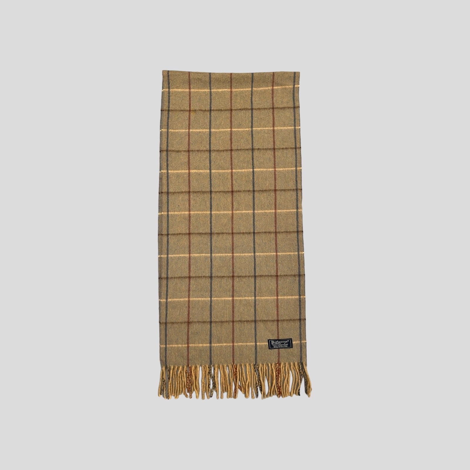 90S KHAKI BURBERRY CASHMERE SCARF