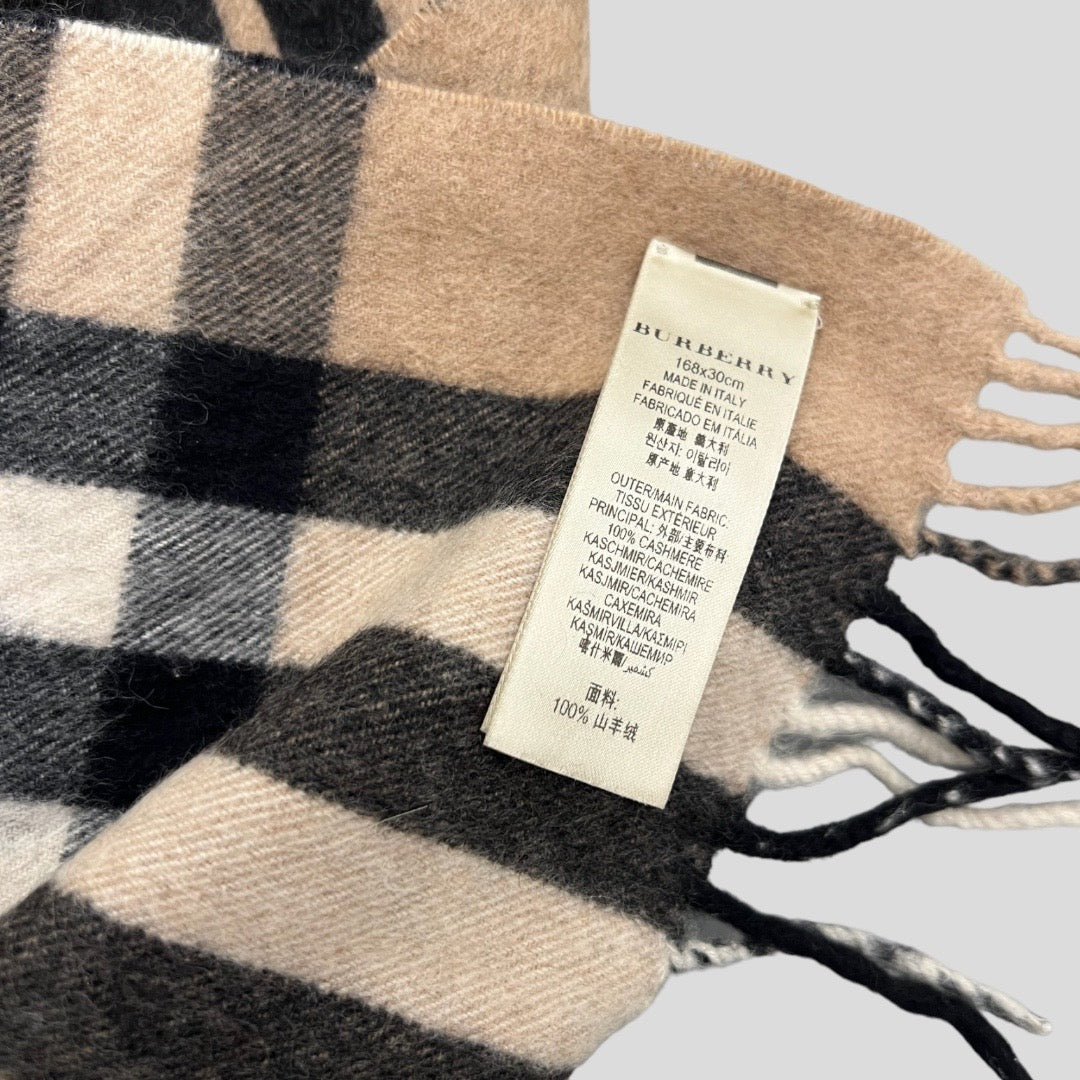 010S BURBERRY NOVA CHECK CASHMERE LONG SCARF